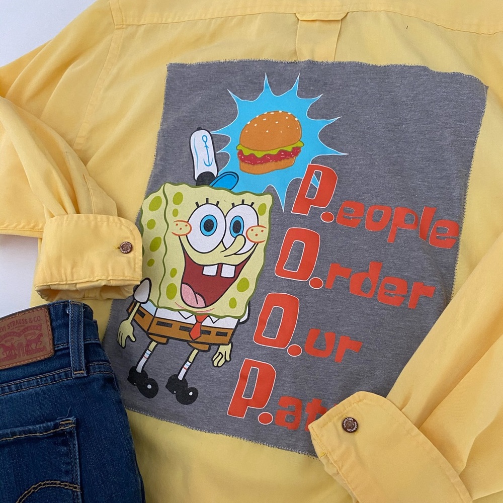 M-Sponge Bob Custom Flannel